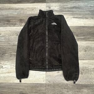 The North Face Osito Black Womens S Full Zip Mock Neck Fuzzy‎ Fleece Jacket Cozy